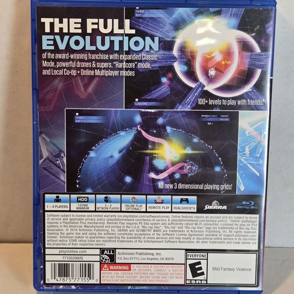 Geometry Wars 3: Dimensions Evolved (Sony PlayStation 4, 2016) PS4 Case & Game